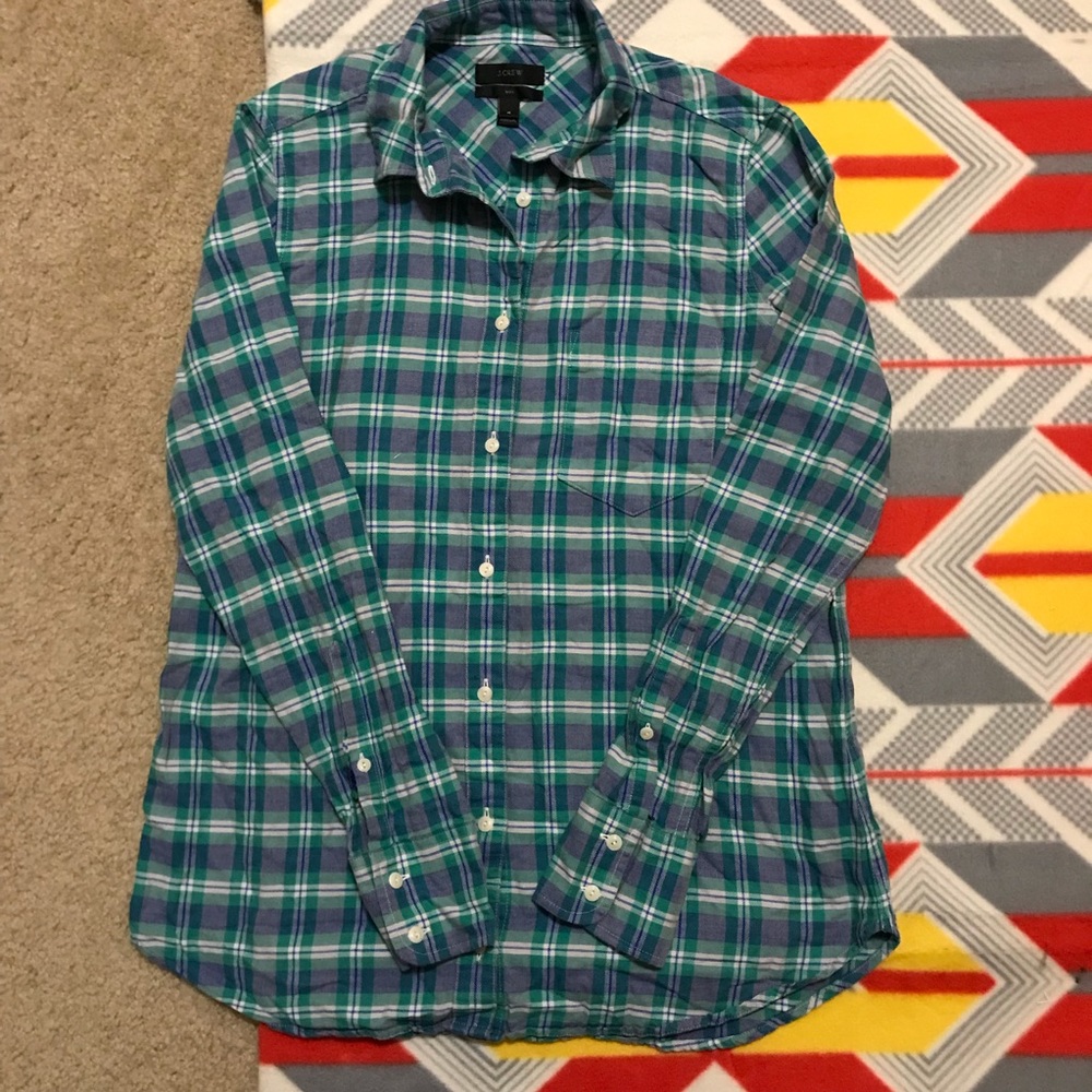 I crew plaid button down